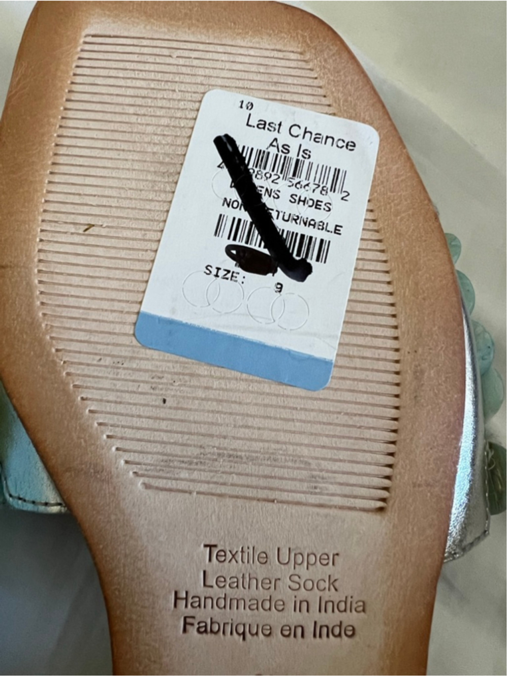 New Jeffrey Campbell Fishy Slides Size 9 Silver with Light Blue Green Sequin - Picture 8 of 8